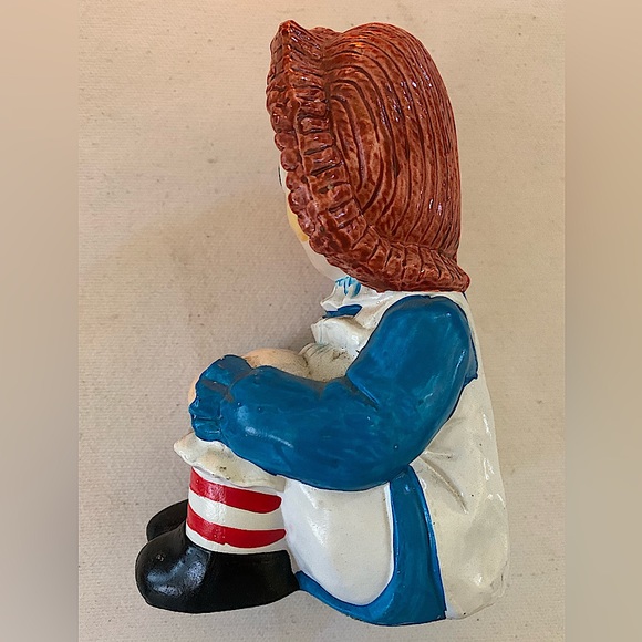 Vintage Raggedy Ann and Andy Chalk-ware Bookends Collectible - Picture 13 of 16